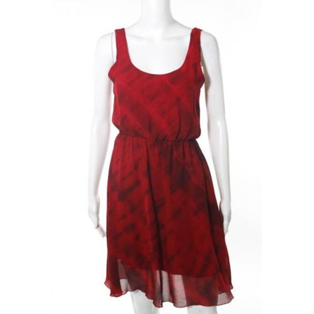 ALICE+OLIVIA Red Sleeveless Scoop Neck Above Knee Empire Waist Dress Sz XS